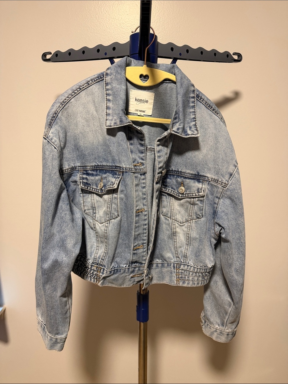 Kensie Light Wash Blue Denim Jacket Cropped